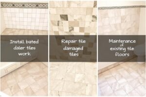 أنواع مختلفة من أعمال البلاط تشمل التركيب والترميم والصيانة