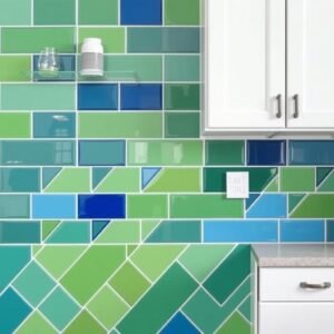 بلاط بألوان جريئة في أعمال البلاط العصرية