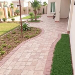 بلاط متداخل للممرات والمساحات الخارجية