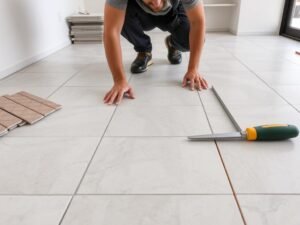 تركيب أرضيات في مشروع مقاول تشطيبات