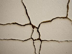 تشققات في جدران مبنى سعودي تحتاج إلى ترميم تشققات في جدران مبنى سعودي تحتاج إلى ترميم