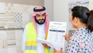 جدول يوضح الأسعار والتكلفة المتوقعة لأعمال البلاط المختلفة