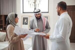 معلم ترميمات محترف يتعامل مع العميل ويشرح خطة العمل معلم ترميمات محترف يتعامل مع العميل ويشرح خطة العمل