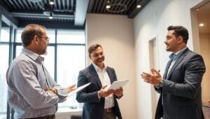 معلم ترميمات يجيب على استفسارات العميل حول مشروع الترميم