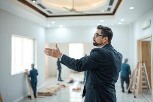 معلم ترميمات يشرف على تنفيذ أعمال الترميم في منزل بالكويت