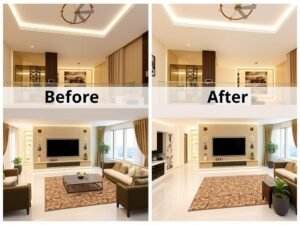 مقارنة بين منزل قبل وبعد الترميم الشامل في الكويت