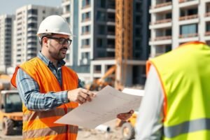 مقاول يشرف على موقع بناء في الكويت