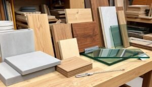 مواد متنوعة لبناء السلالم تشمل الخرسانة والخشب والمعادن والزجاج