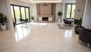 نتيجة نهائية مذهلة لأعمال البلاط في منزل عصري
