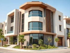 واجهة مبنى حديثة من تنفيذ مقاول بناء في الكويت