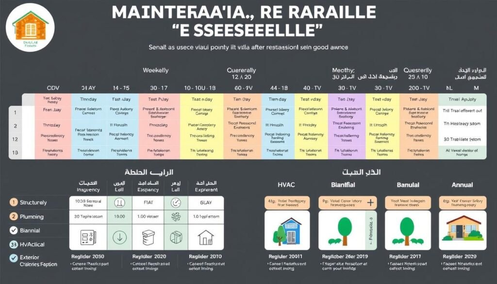جدول زمني للصيانة الدورية للفلل بعد الترميم جدول زمني للصيانة الدورية للفلل بعد الترميم