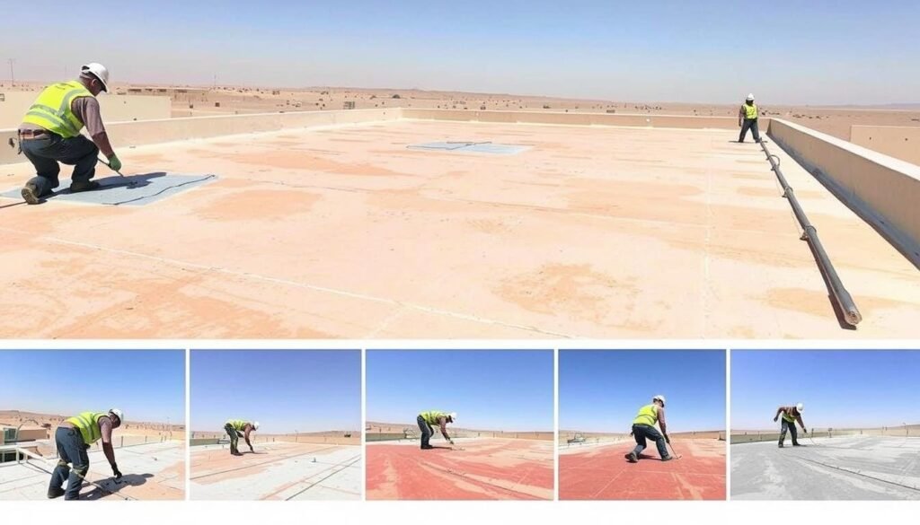 مراحل تركيب العزل على سطح منزل في الدسمة مراحل تركيب العزل على سطح منزل في الدسمة