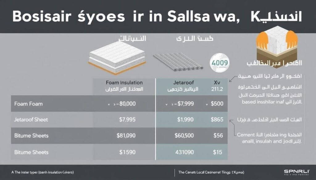 مقارنة تكاليف أنواع العزل المختلفة في سلوى الكويت مقارنة تكاليف أنواع العزل المختلفة في سلوى الكويت