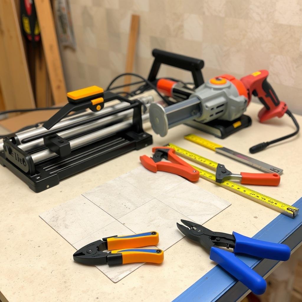 أدوات قطع البلاط المستخدمة في أعمال البلاط