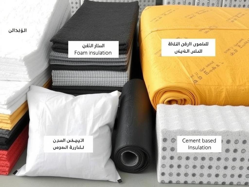 أنواع مختلفة من مواد العزل المستخدمة من قبل مقاول عزل أسطح عبدالله المبارك