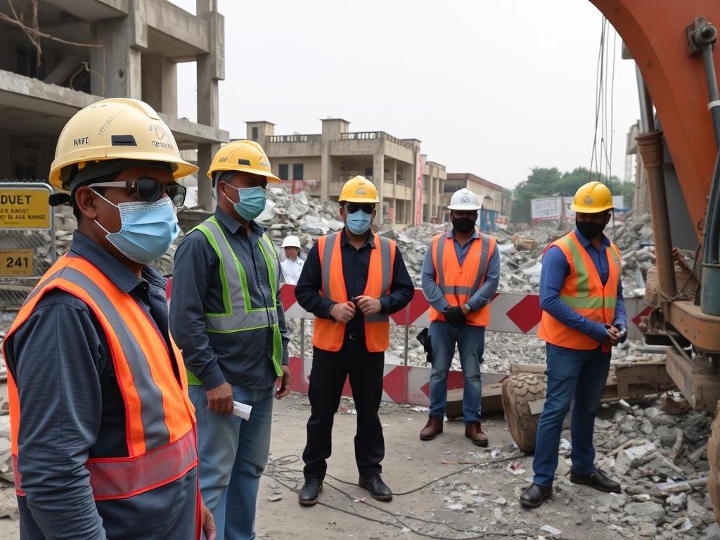 إجراءات السلامة في موقع تكسير بمنطقة الرميثية