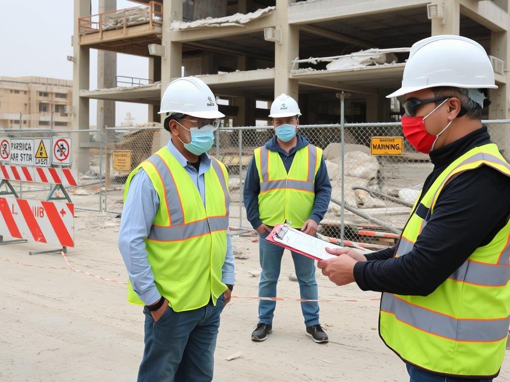 إجراءات السلامة في موقع تكسير مباني بالخالدية