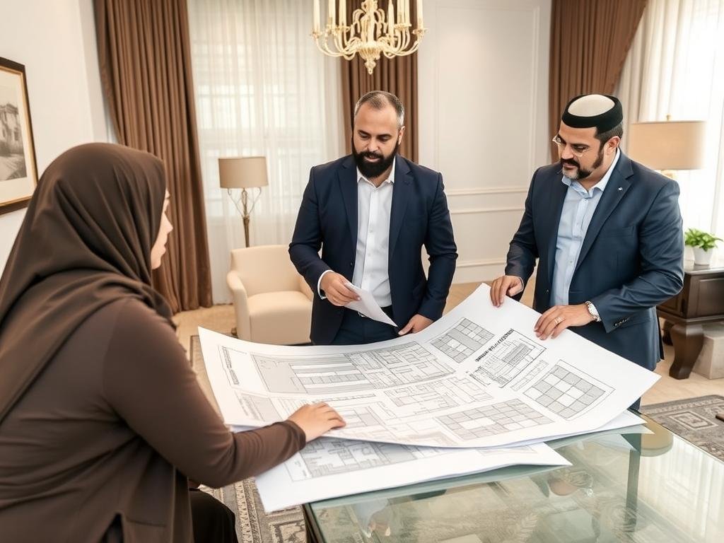 اجتماع بين فريق arabmuqawl.com وأحد العملاء لمناقشة خطة ترميم فيلا في كيفان