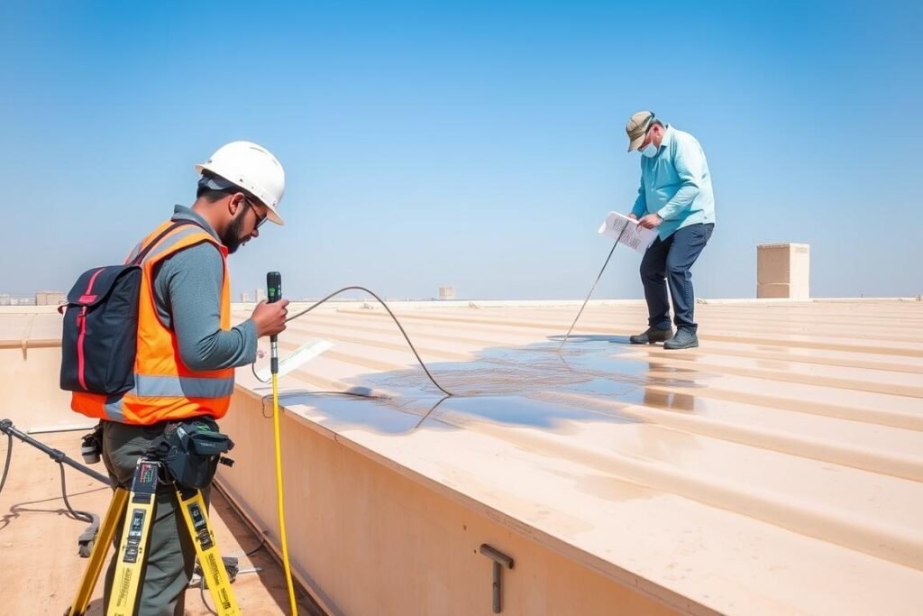 اختبار جودة عزل السطح بعد الانتهاء من العمل في الأحمدي