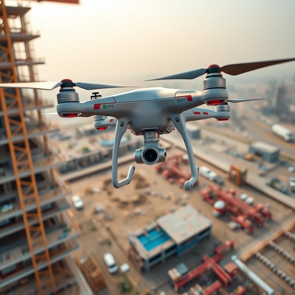 استخدام الطائرات بدون طيار في مراقبة مواقع البناء