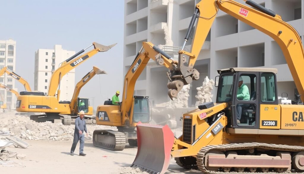 المعدات الحديثة المستخدمة في هدم منازل السالمية