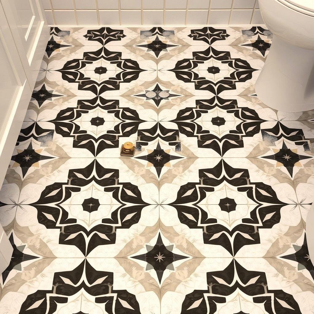 بلاط بنمط هندسي في أعمال البلاط الحديثة