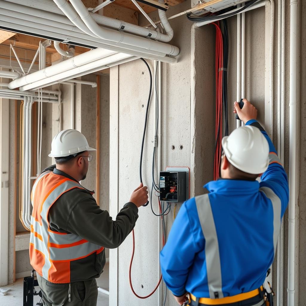 تأسيس كهرباء في مبنى جديد بواسطة مقاول كهرباء