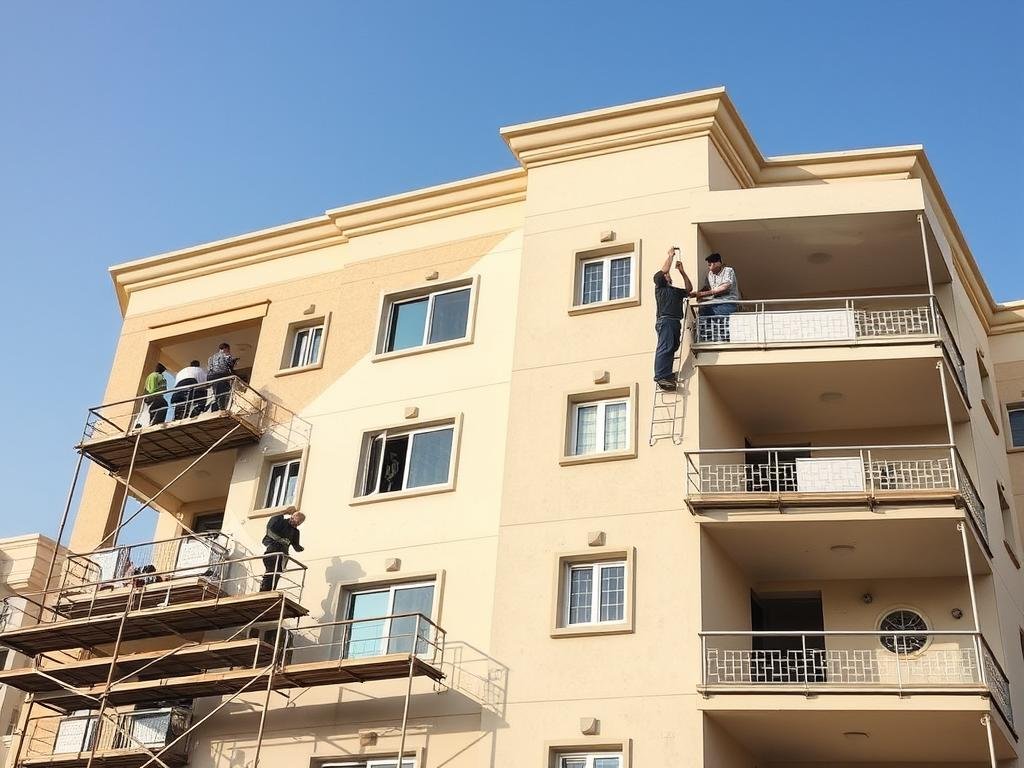 تجديد واجهة شقة في مبنى سكني بالجابرية