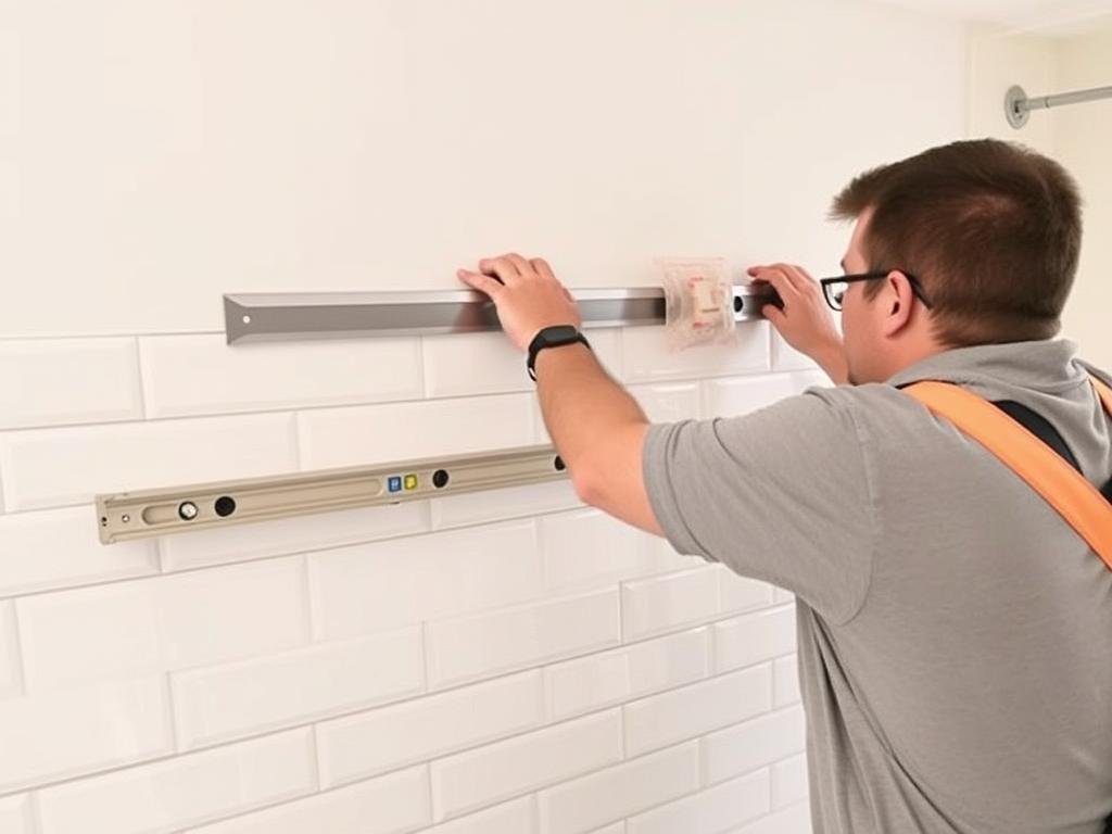 تركيب بلاط الجدران في أعمال البلاط