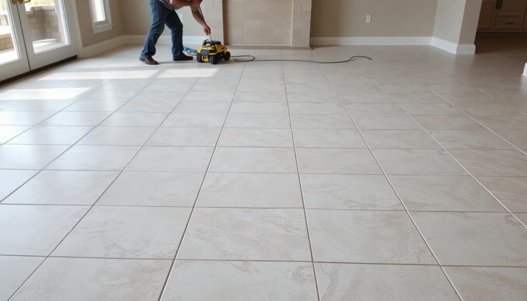 تركيب سيراميك بشكل احترافي في غرفة المعيشة