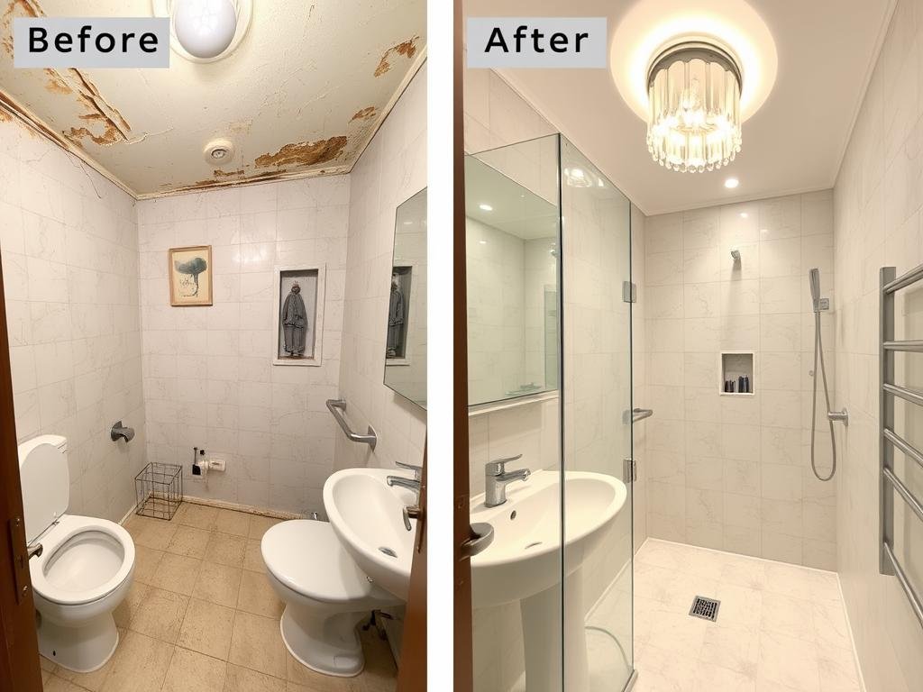 ترميم حمام في شقة بالجابرية مع تركيب سيراميك جديد