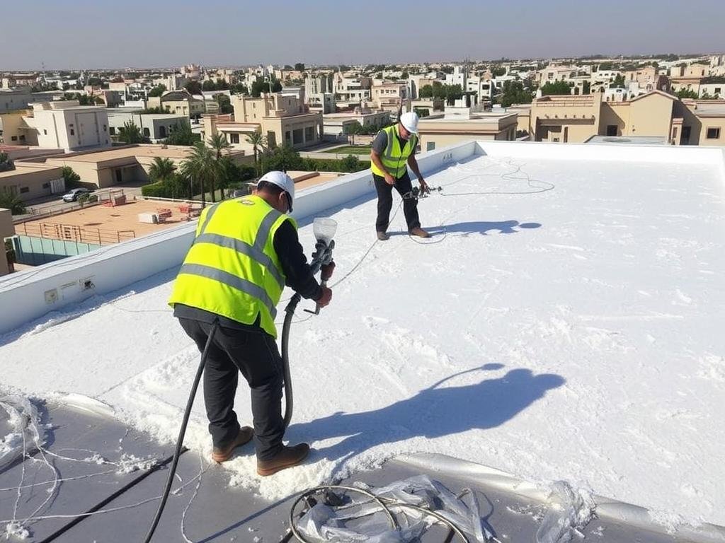 تطبيق العزل الحراري على سطح مبنى في حولي من قبل مقاول عازل أسطح حولي