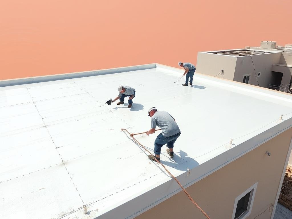 تطبيق العزل الحراري على سطح منزل في الكويت لمقاومة الحرارة العالية