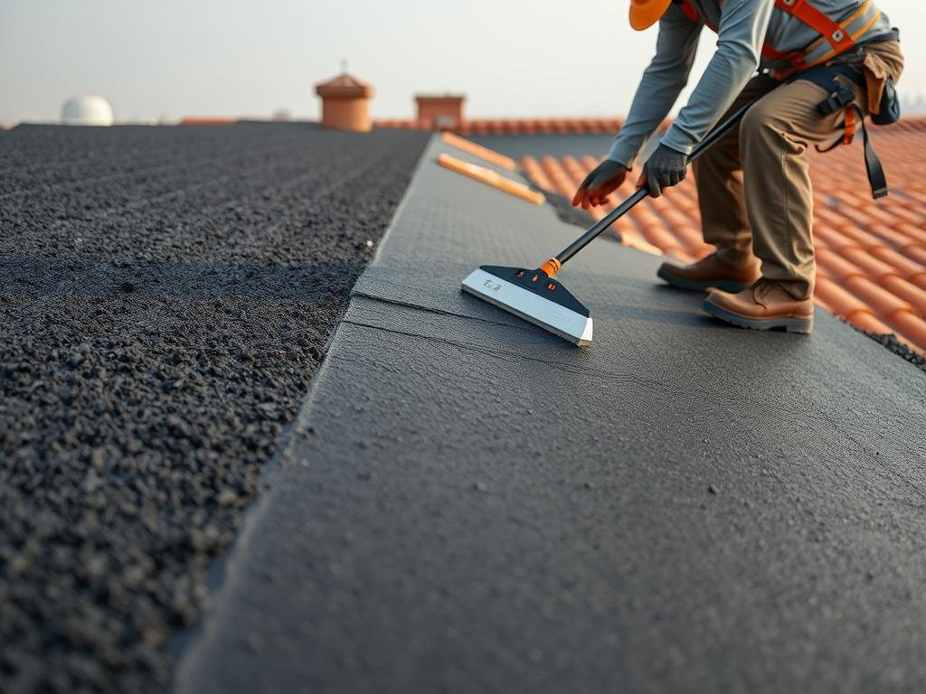 تطبيق العزل المائي على سطح منزل في منطقة الرميثية بالكويت