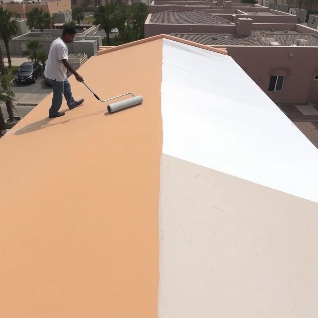 تطبيق عازل مائي جيتاروف على سطح منزل في خيطان