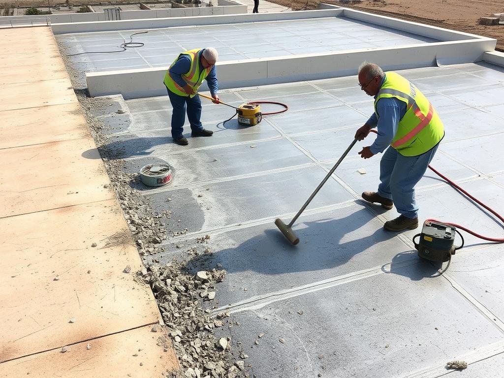 تنظيف وتجهيز سطح مبنى في الفروانية قبل العزل