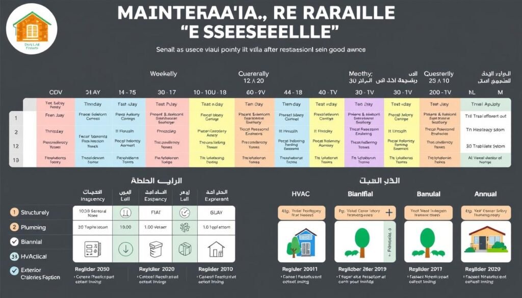 جدول زمني للصيانة الدورية للفلل بعد الترميم