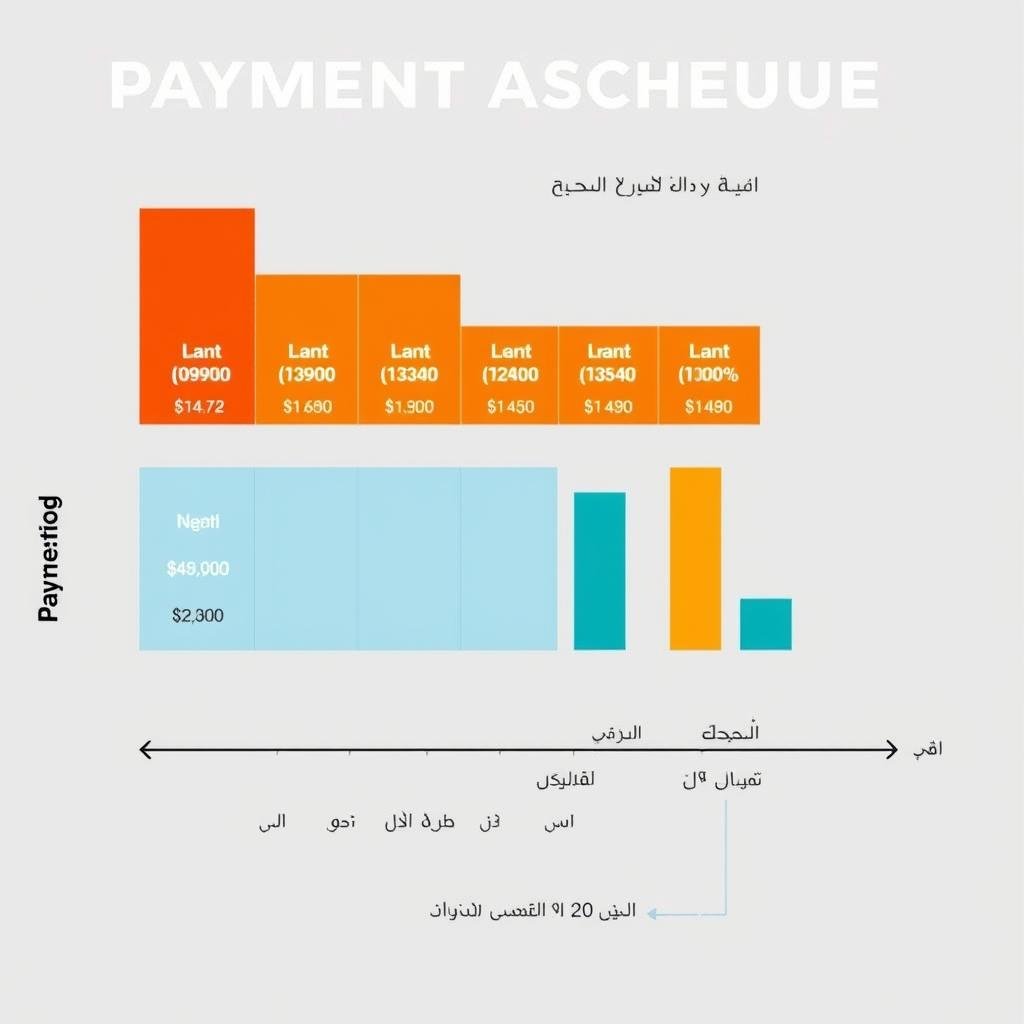 جدول زمني لمراحل الدفع في مشروع مقاولات كويتي