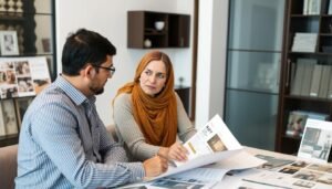 جلسة استشارية بين مالك منزل وخبير ترميم في السالمية لمناقشة استفسارات حول مشروع الترميم جلسة استشارية بين مالك منزل وخبير ترميم في السالمية لمناقشة استفسارات حول مشروع الترميم
