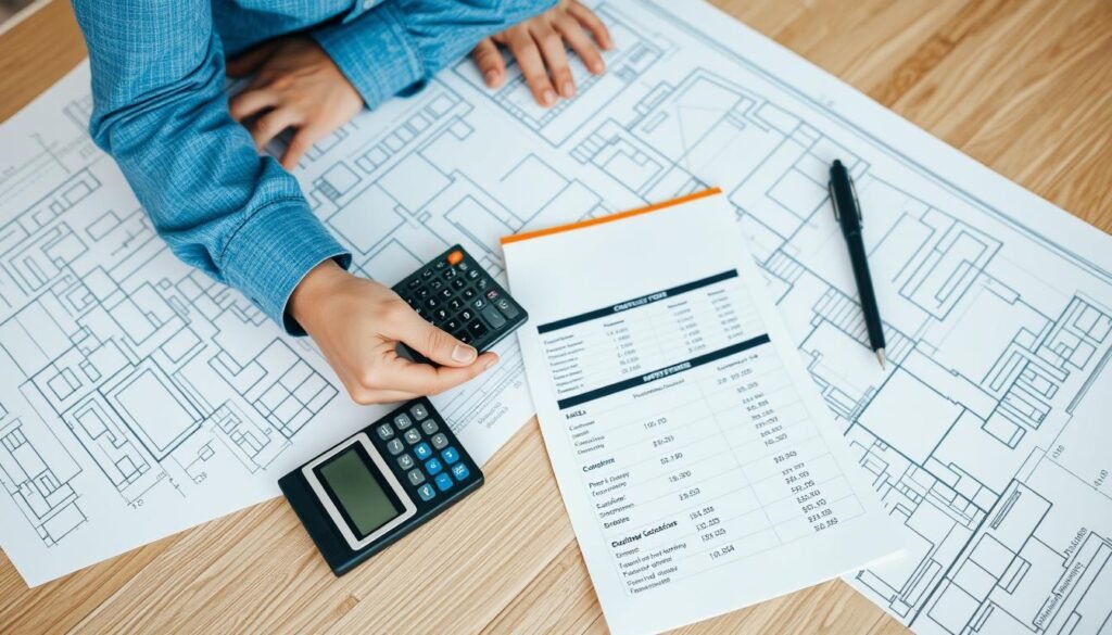 حساب تكاليف مشروع بناء بالتفصيل مع المخططات الهندسية