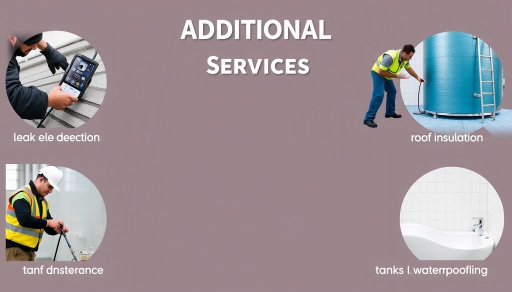 خدمات إضافية يقدمها مقاول عزل أسطح عبدالله المبارك مثل كشف التسربات وصيانة الأسطح