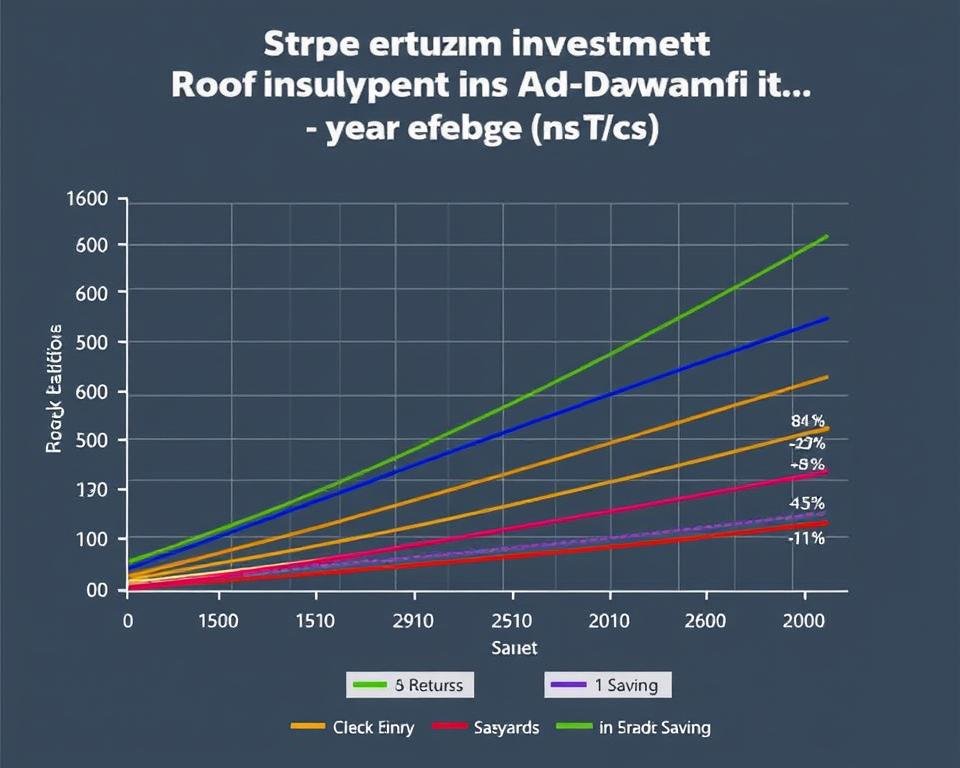 رسم بياني يوضح العائد على الاستثمار لعزل الأسطح في الدسمة على مدار 10 سنوات