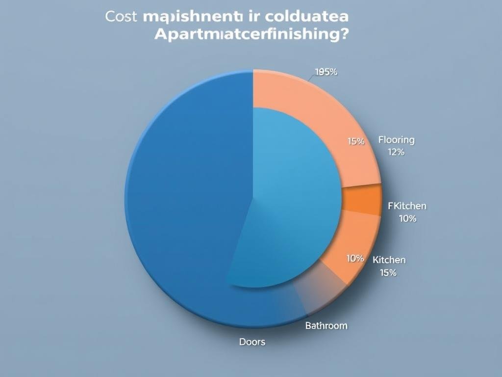 رسم بياني يوضح توزيع تكاليف تشطيب شقق على مختلف بنود العمل