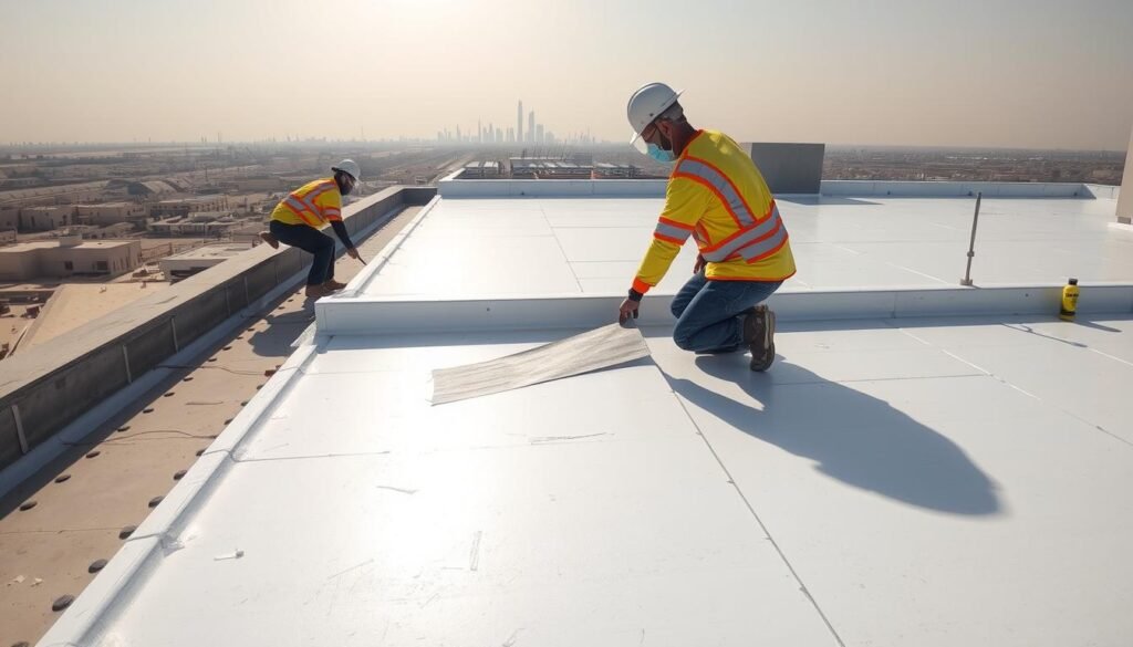 سطح منزل في منطقة حولي يتم عزله بواسطة مقاول عازل أسطح حولي