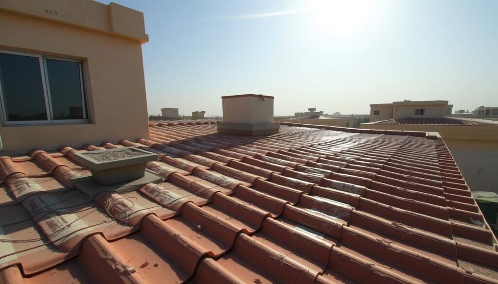 سطح منزل في منطقة مشرف يتعرض لأشعة الشمس المباشرة