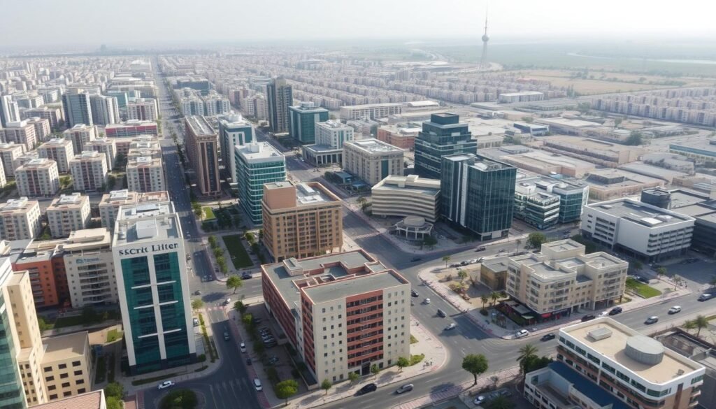 صورة جوية لمنطقة حولي في الكويت تظهر المباني السكنية والتجارية