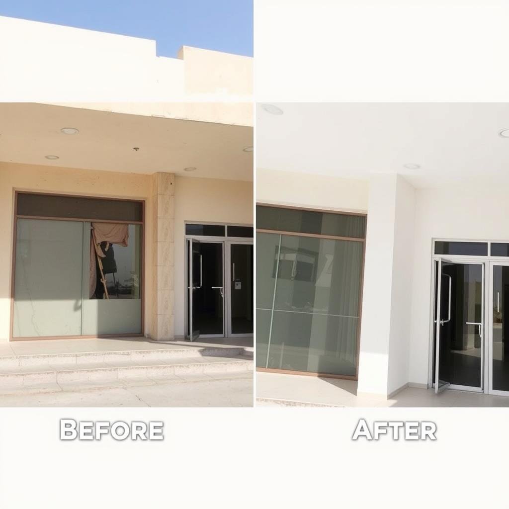 صورة قبل وبعد لمشروع ترميمات الجابرية