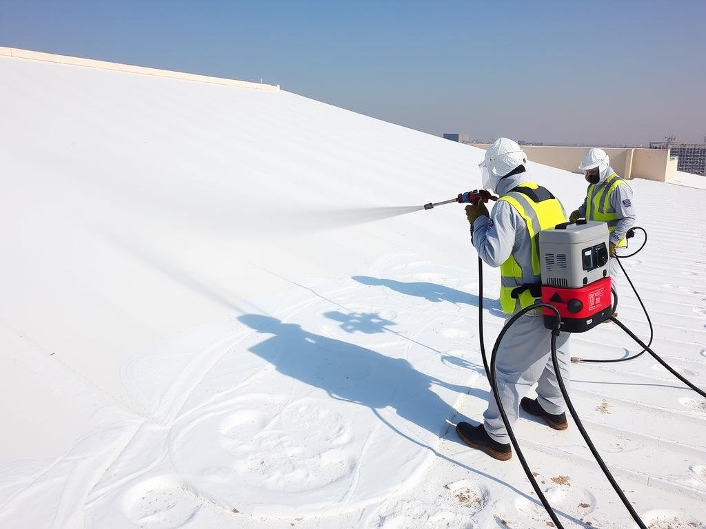 عزل الفوم الرش الأمريكي من مقاول عازل أسطح العاصمة