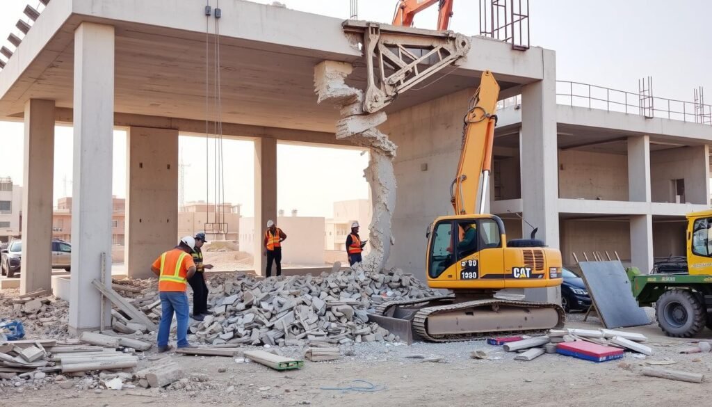 عمليات تكسير احترافية في مشروع إنشائي بمنطقة الرميثية