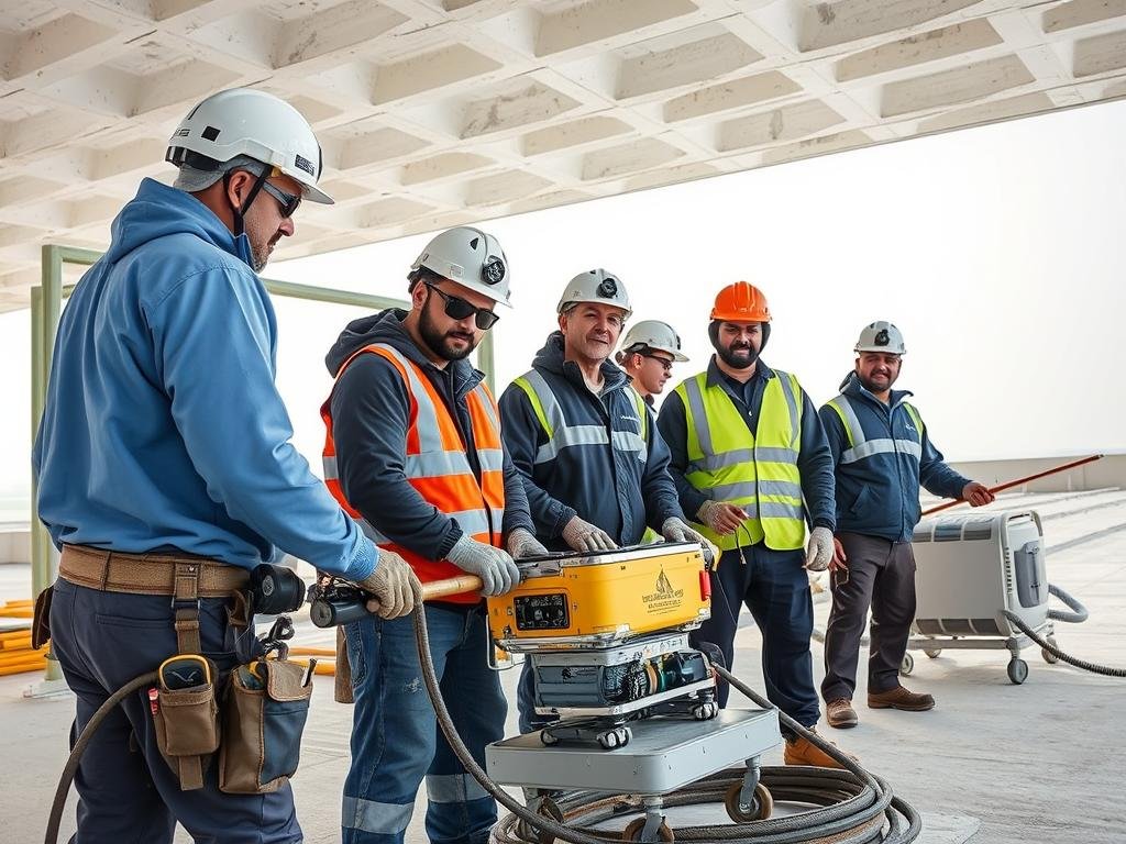 فريق متخصص في تنفيذ عازل أسطح خيطان باستخدام معدات حديثة